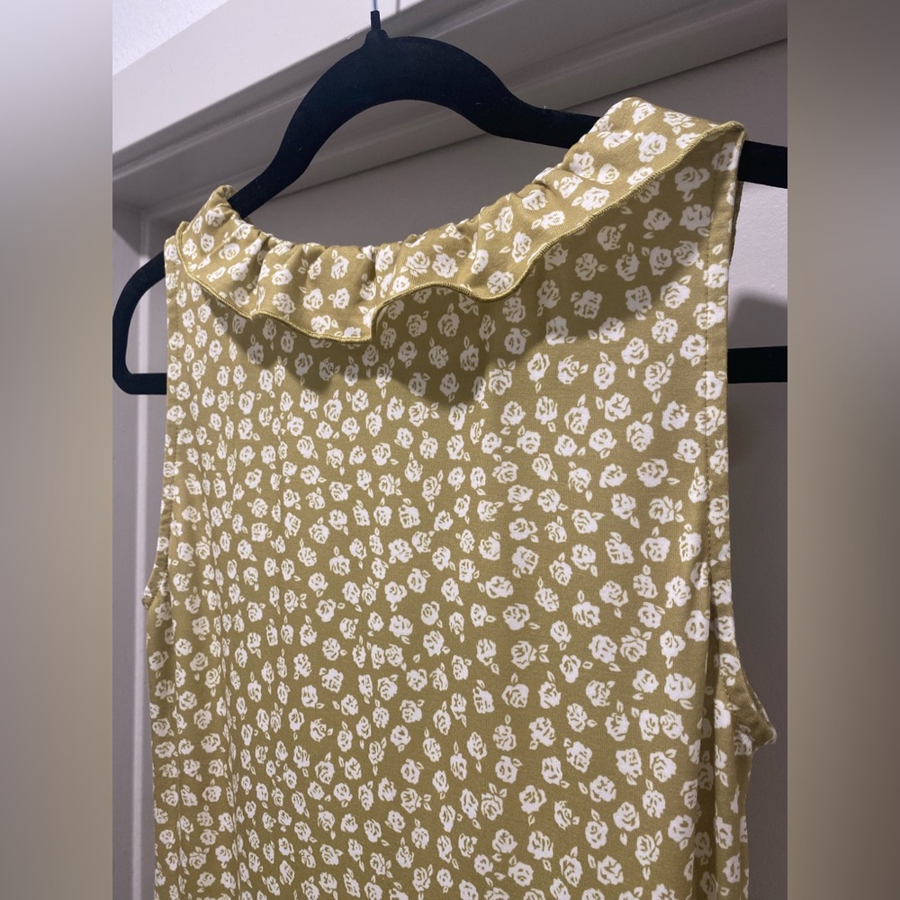 Grace Karin Olive Green Floral Midi Dress with White Print - Picture 16 of 16